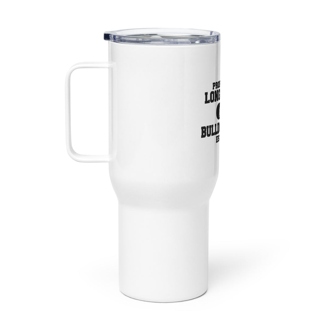 LIBR Property of Travel mug with a handle