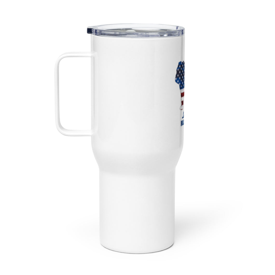 LIBR Patriotic Travel mug with a handle