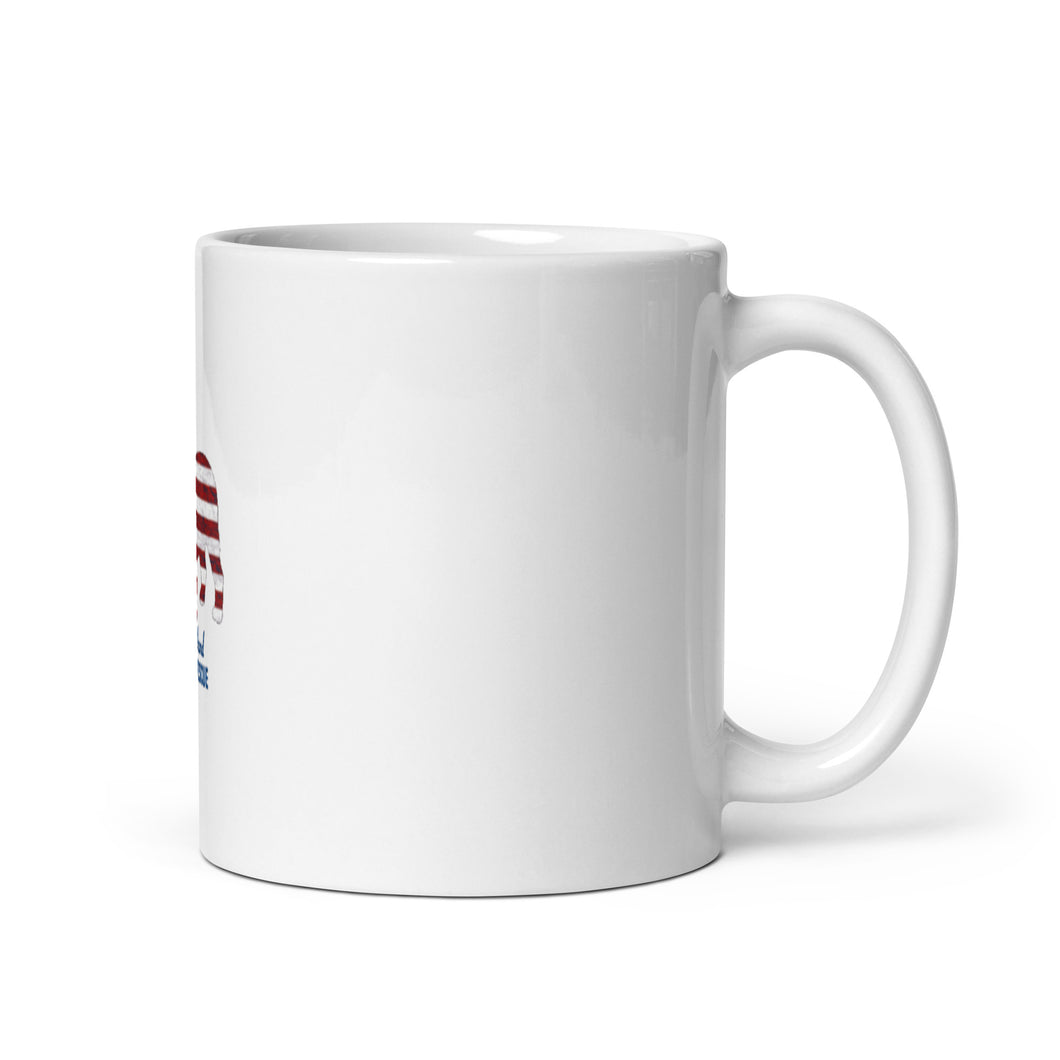 Patriotic LIBR White glossy mug